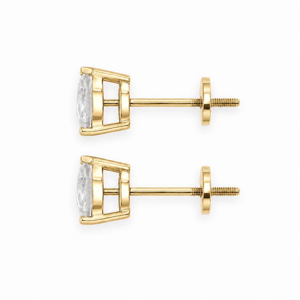 Bezel mini drop earrings