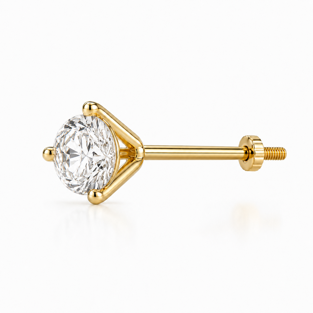 Martini setting diamond stud earrings