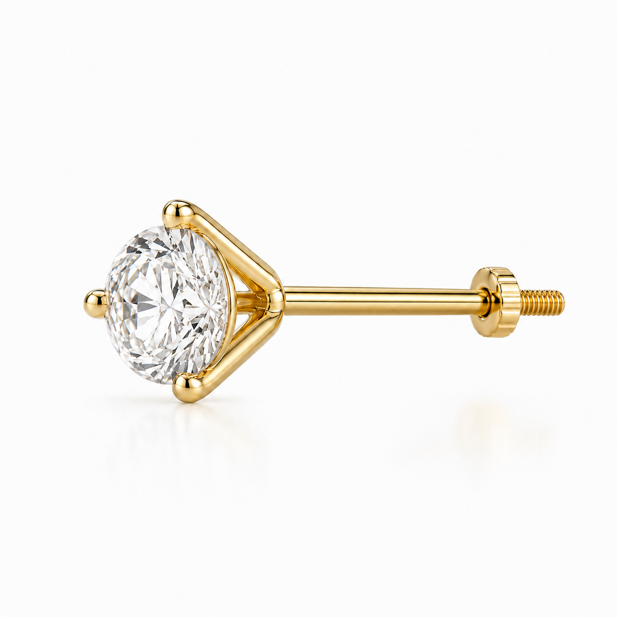 Martini setting diamond stud earrings
