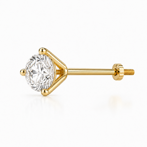 Martini setting diamond stud earrings